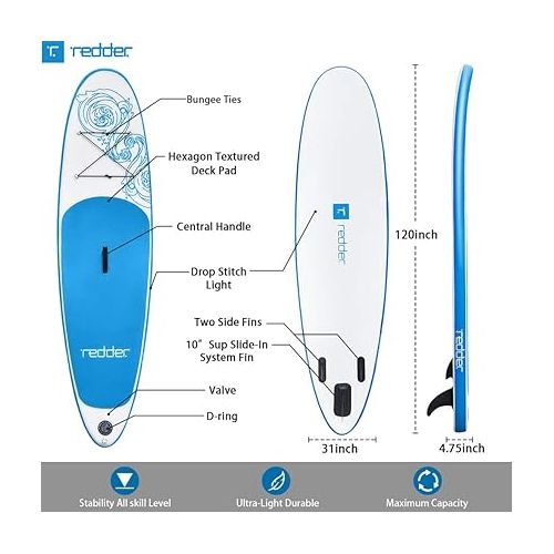  redder Stand Up Paddle Board Inflatable SUP Board Vortex 10'0