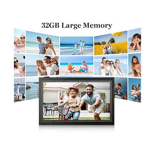  Digital Picture Frame 15.6 Inch WiFi Smart Digital Photo Frame 32GB Memory, Electronic Picture Frame IPS HD Touch Screen, Wall Mountable, Auto-Rotate Share Photos and Videos Instantly