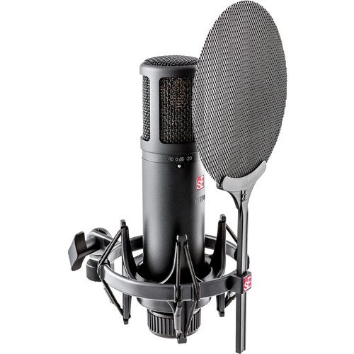  sE Electronics sE2200 Large-Diaphragm Cardioid Condenser Microphone with Isolation Pack (Black)