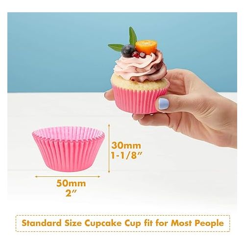  Selizo 600 Pcs Cupcake Liners Cupcake Wrappers Cupcake Paper Baking Cups for Cake Balls, Muffins, Cupcakes and Candies, Assorted Bright Colors