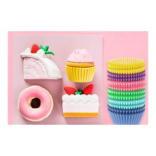  Selizo 600 Pcs Cupcake Liners Cupcake Wrappers Cupcake Paper Baking Cups for Cake Balls, Muffins, Cupcakes and Candies, Assorted Bright Colors