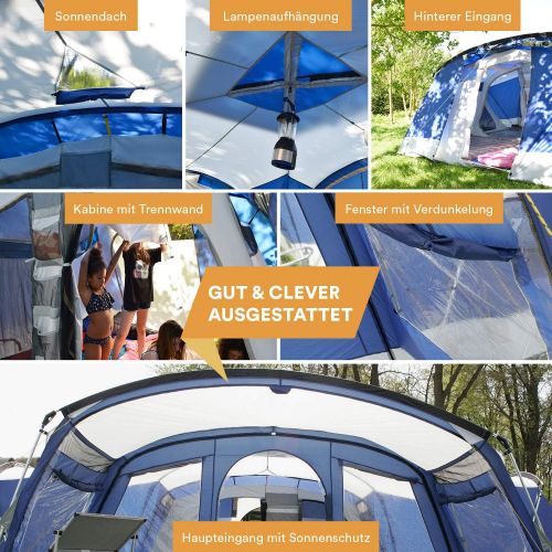  skandika outdoor Skandika Nimbus 12 Personen Familienzelt Steilwand 5.000 mm Wassersaule