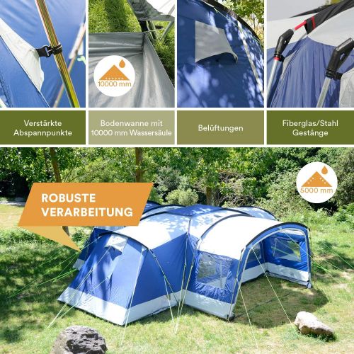  skandika outdoor Skandika Nimbus 12 Personen Familienzelt Steilwand 5.000 mm Wassersaule