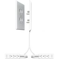 Sleek Socket - The Original & Patented Dual Side-by-Side Ultra-Thin Outlet Concealer w/Cord Concealer Kits, Two 3 Outlet Power Strips, Two 8-Ft Cords, Universal Size (Ideal for Behind a Couch or Bed)