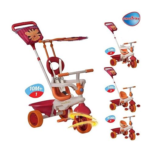  smarTrike Safari Touch Steering 4-in-1 Ride On - Orange/Red Tiger