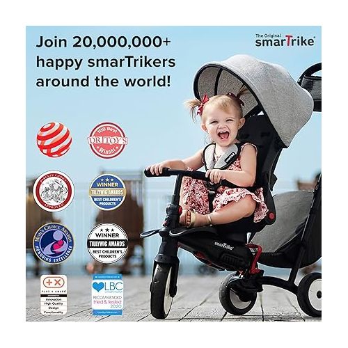  smarTrike Zoom Toddler Tricycle Push Bike Baby Scooter Ride On Toy Adjustable Trike for Baby, Infant, and Toddler, Multicolor