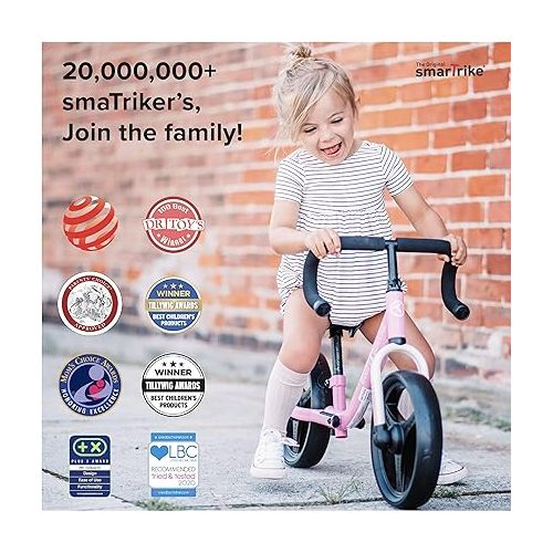 smarTrike Balance Bike for 1, 2, 3, 4, and 5 Year Old Boys & Girls - Folding Kids Balancing Bike - Adjustable Bicycle for Toddlers - 10 inch Puncture Free Wheel [Protective Gear Included]