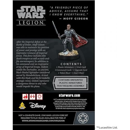 스타워즈 Star Wars Legion Moff Gideon Expansion | Two Player Battle Game | Miniatures Game | Strategy Game for Adults and Teens | Ages 14+ | Average Playtime 3 Hours | Made by Atomic Mass Games