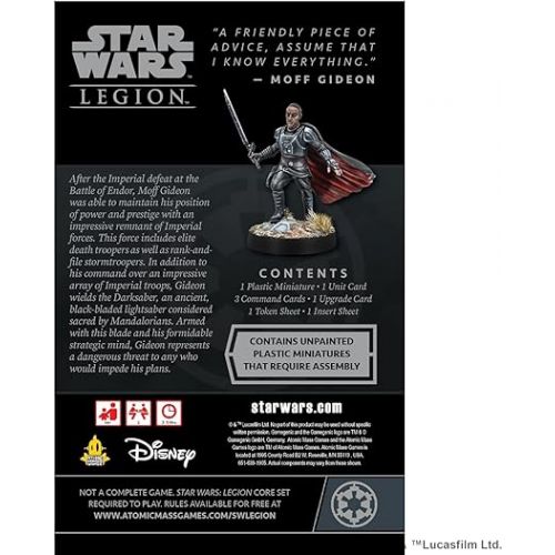 스타워즈 Star Wars Legion Moff Gideon Expansion | Two Player Battle Game | Miniatures Game | Strategy Game for Adults and Teens | Ages 14+ | Average Playtime 3 Hours | Made by Atomic Mass Games