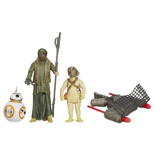 스타워즈 Star Wars The Force Awakens 3.75-Inch Figure 3-Pack Desert Mission BB-8, Unkars Thug, and Jakku Scavenger