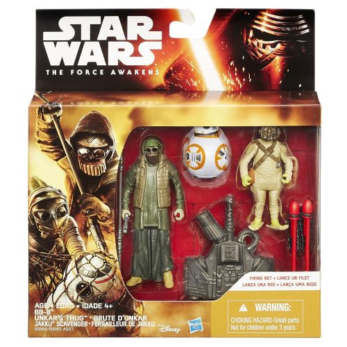 스타워즈 Star Wars The Force Awakens 3.75-Inch Figure 3-Pack Desert Mission BB-8, Unkars Thug, and Jakku Scavenger