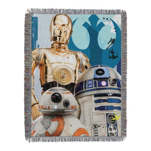 스타워즈 Disneys Star Wars, Droids Woven Tapestry Throw Blanket, 48 x 60, Multi Color