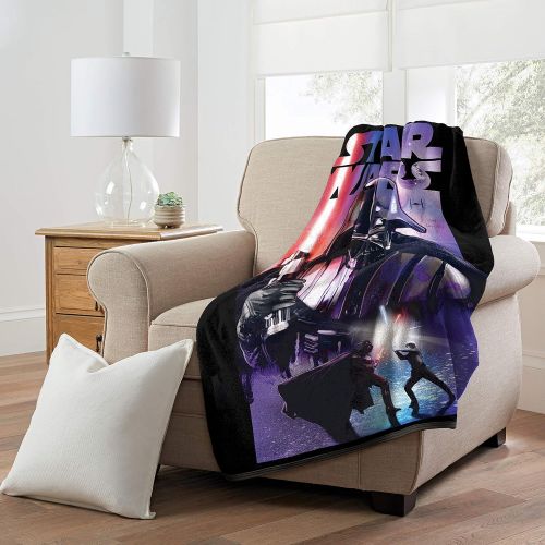 스타워즈 Star Wars Micro Raschel Throw Blanket, 46 x 60 Inches, Darth Night