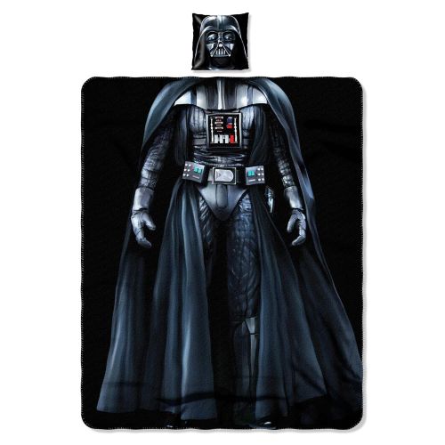 스타워즈 Disneys Star Wars, Being Darth Vader Character Pillow and Fleece Throw Blanket Set, 40 x 50, Multi Color