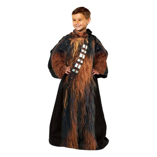 스타워즈 Disneys Star Wars, Being Chewbacca Youth Fleece Comfy Throw Blanket with Sleeves, 48 x 48, Multi Color