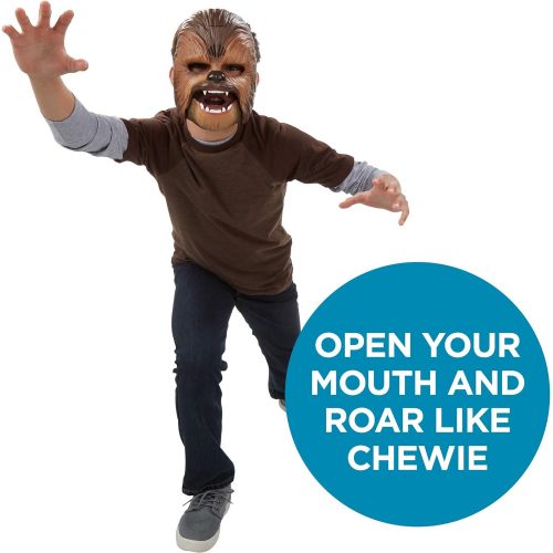 스타워즈 Star Wars Movie Roaring Chewbacca Wookiee Sounds Mask, Funny GRAAAAWR Noises, Sound Effects, Ages 5 and up, Brown (Amazon Exclusive)
