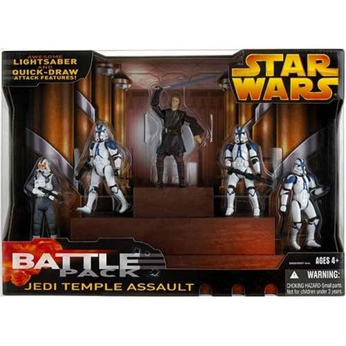 스타워즈 Hasbro Star Wars: Episode 3 Battle Packs Jedi Temple Assault Action Figure Multi-Pack