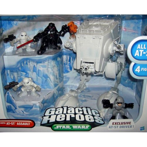 스타워즈 Hasbro Star Wars Galactic Heroes Deluxe Cinema Scene Mini Figure Multi Pack Hoth AT-ST Assault