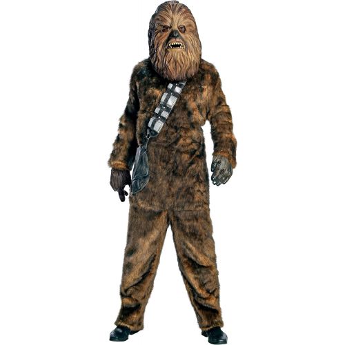 스타워즈 할로윈 용품Rubies Adult Deluxe Star Wars Chewbacca Faux-Fur Costume with Overhead Latex Mask, As Shown, X-Large