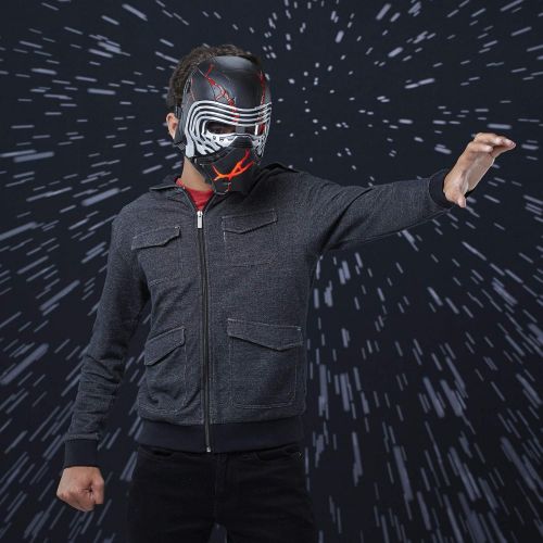 스타워즈 할로윈 용품STAR WARS: The Rise of Skywalker Supreme Leader Kylo Ren Force Rage Electronic Mask for Kids Role-Play & Costume Dress Up, Brown