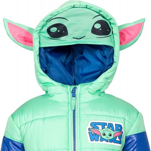 스타워즈 할로윈 용품STAR WARS The Mandalorian The Child Zip-Up Cosplay Winter Coat Puffer Jacket