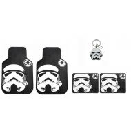 Star Wars Storm Trooper 4 Pc Rubber Floor Mats and 1 metal keychain Bundle- 5 items