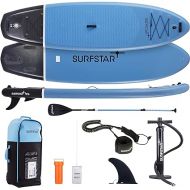 surfstar Inflatable Paddle Board with Camera Mount Fiberglass Paddle, 10'6