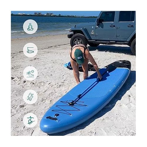  surfstar Inflatable Paddle Board with Camera Mount Fiberglass Paddle, 10'6