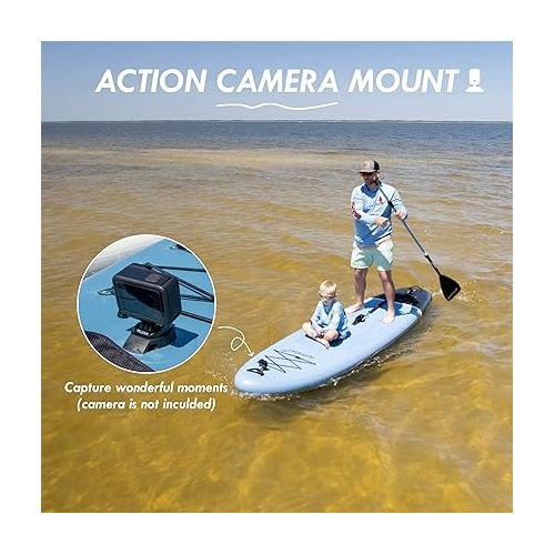  surfstar Inflatable Paddle Board with Camera Mount Fiberglass Paddle, 10'6