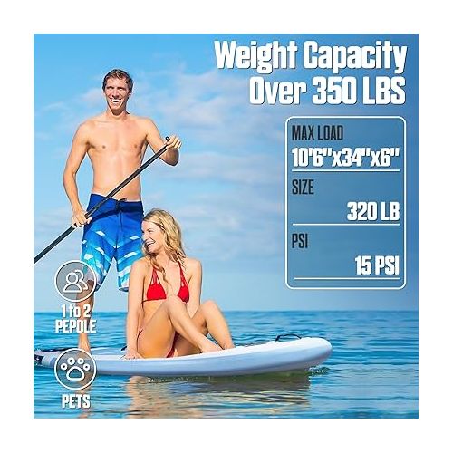  Surfstar Inflatable Stand Up Paddle Board with Welding Technology, 10'6