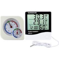 szdealhola Set of 2 Plastic Digital Thermo-Hygrometer and Mechanical Thermometer Hygrometer Indoor