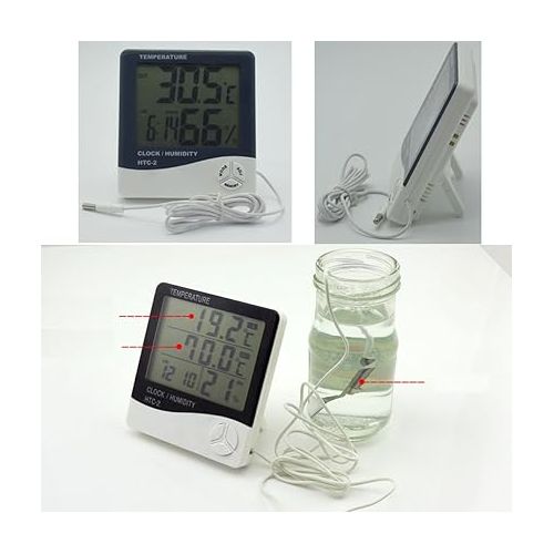  Set of 2 Plastic Digital Thermo-Hygrometer and Mechanical Thermometer Hygrometer Indoor