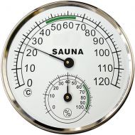 szdealhola 5-inch Dial Thermometer Hygrometer Metal Plastic Housing Sauna Room Hygro-Thermometer