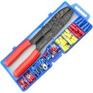 Electrical Wire Cable Terminals Crimping Cutter Crimper Stripper Plier with 100-piece Terminals Lugs