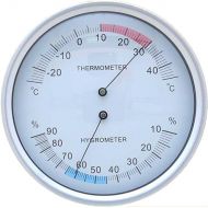 szdealhola Metal Case Thermometer Hygrometer Wall Mounted Indoor Weather Meter