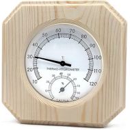 Mechanical Thermometer Hygrometer Hygro-Thermometer Sauna Room Wooden Panel Mounted
