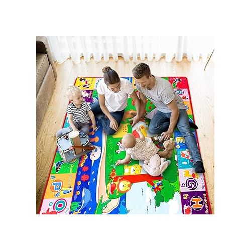  teytoy Baby Cotton Play Mat, Crawling Mat for Floor Mat Large Super Soft Extra Thick (0.6cm), Plush Surface Foldable Non-Slip Non-Toxic