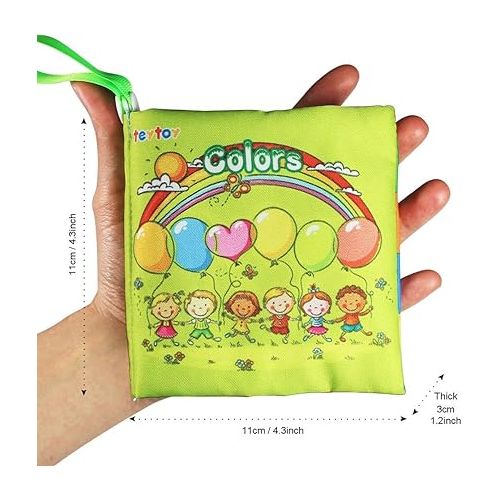  teytoy My First Soft Book, 6 PCS Nontoxic Fabric Baby Cloth Books Early Education Toys Activity Crinkle Cloth Book for Toddler, Infants and Kids Perfect for Baby Shower (New Version)