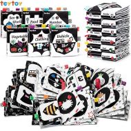 teytoy Baby Soft Cloth Book Set 6 PCS, Black and White High Contrast Baby Activity Crinkle Books for 0 3 6 9 12 Months Newborn Infants Babies Boys and Girls Early Educational Learning Toys