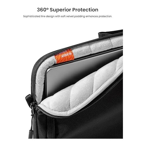  tomtoc 360 Protective Slim Laptop Case with Shoulder Strap for 13-14 Inch MacBook Air/Pro, 13.5-inch Surface Laptop 6/5/4/3, ASUS Zenbook 14 Flip OLED, Acer Swift Go 14, Water-Repellent 14 Laptop Bag