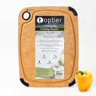 Cutting Board, Toptier Wood Fiber Cutting Board for Kitchen, Non-Slip Kitchen Wood Chopping Board, Reversible, Eco-Friendly, Natural Wood Fiber, Small Cutting Board, 11.5 x 9.25-inch, Natural Slate