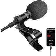 ttstar Microphone Professional for iPhone Lavalier Lapel Omnidirectional Condenser Mic Phone Audio Video Recording Easy Clip-on Lavalier Mic for YouTube, Interview, Mic for iPad for iPone(6.6ft)