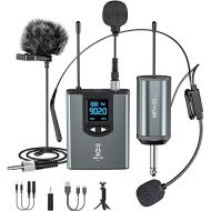 ttstar Wireless Microphone System Headset/Stand/Lavalier Mic with Rechargeable Bodypack Transmitter Receiver for PA Speaker, Camera, Recording, Teaching, Church