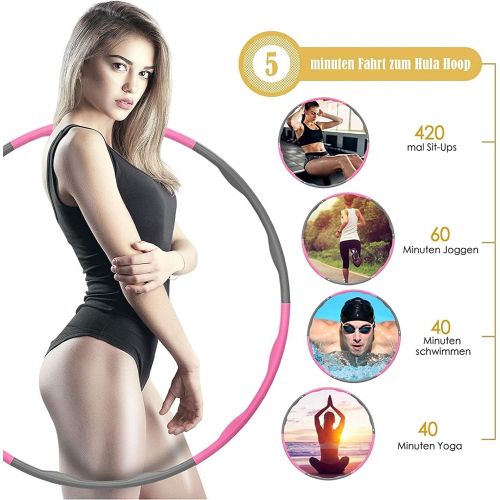  [아마존베스트]Yeying Hula Hoop Adult Hula Hoop Fitness Hula Hoop Fitness Hula for Weight Loss, 6-8 Segments Removable Hoola Hoop Suitable for Fitness / Sports / Home / Office / Abdominal Shaping