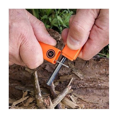  ust SparkForce Fire Starter with Durable Construction and Lanyard for Camping, Backpacking, Hiking, Emergency and Outdoor Survival, Orange, One Size (20-310-259)