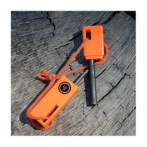  ust SparkForce Fire Starter with Durable Construction and Lanyard for Camping, Backpacking, Hiking, Emergency and Outdoor Survival, Orange, One Size (20-310-259)