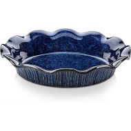 vancasso Stern Ceramic Pie Pan for Baking, 9 inch Pie Plates, 1 Pieces Pie Dishes for Apple Pie and Quiche, Deep Pie Dishes, Large Pot Pies, Thanksgiving Gifts - Blue