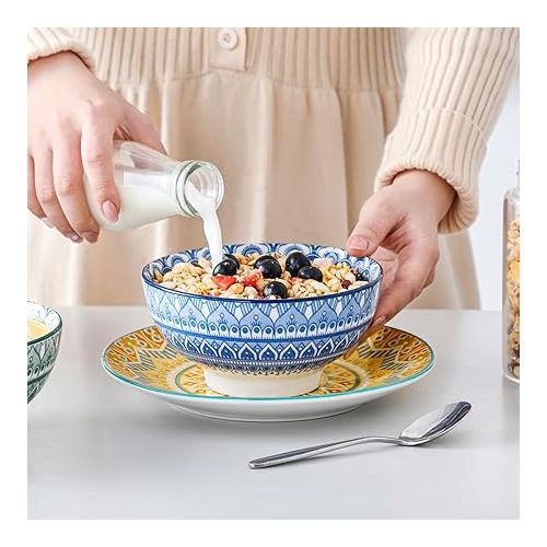  vancasso Mandala Dinnerware Sets 12 Pieces Porcelain Dinner Set for 4 Boho Plates and Bowls Dish Set