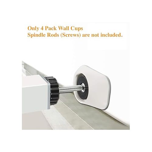  Vmaisi Baby Gate Wall Cup Protector Make Pressure Mounted Safety Gates More Stable - Wall Damage-Free - Fit for Doorway, Door Frame, Baseboard - Work on Dog & Pet Gates (White)