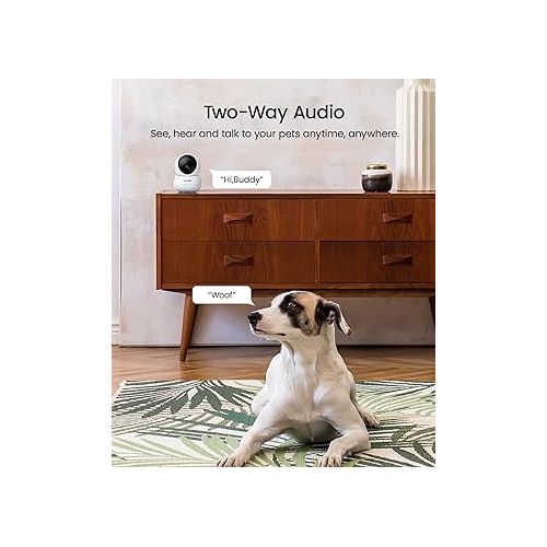  wansview Security Camera Indoor Wireless for Pet 2K Cameras for Home Security with Phone app and Motion Detection,Cat/Dog/Nanny/Baby camera with Pan Tilt, SD Card & Cloud Storage, Works with Alexa